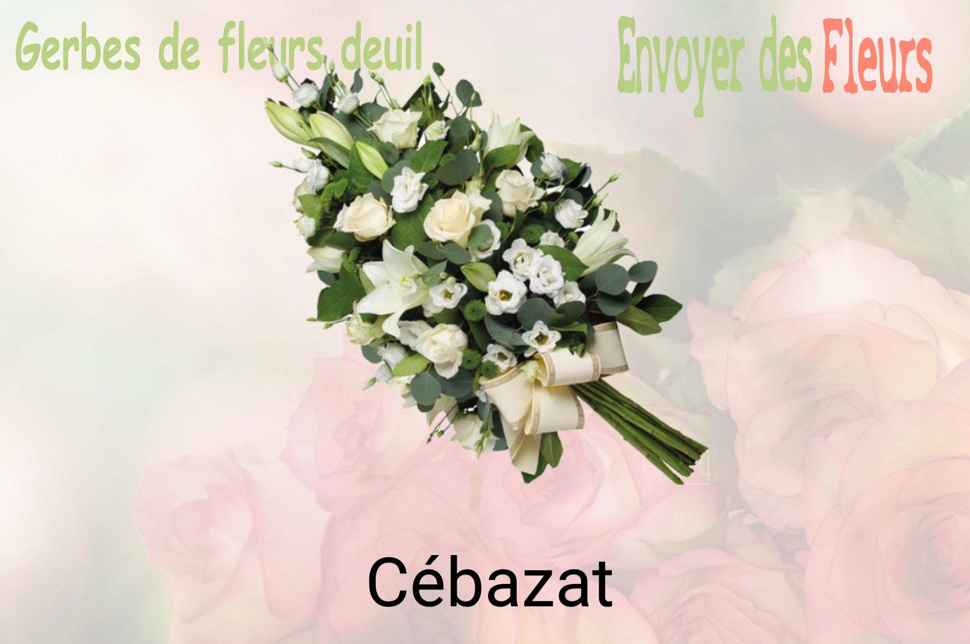 Gerbe de fleurs de deuil livrée à Cébazat